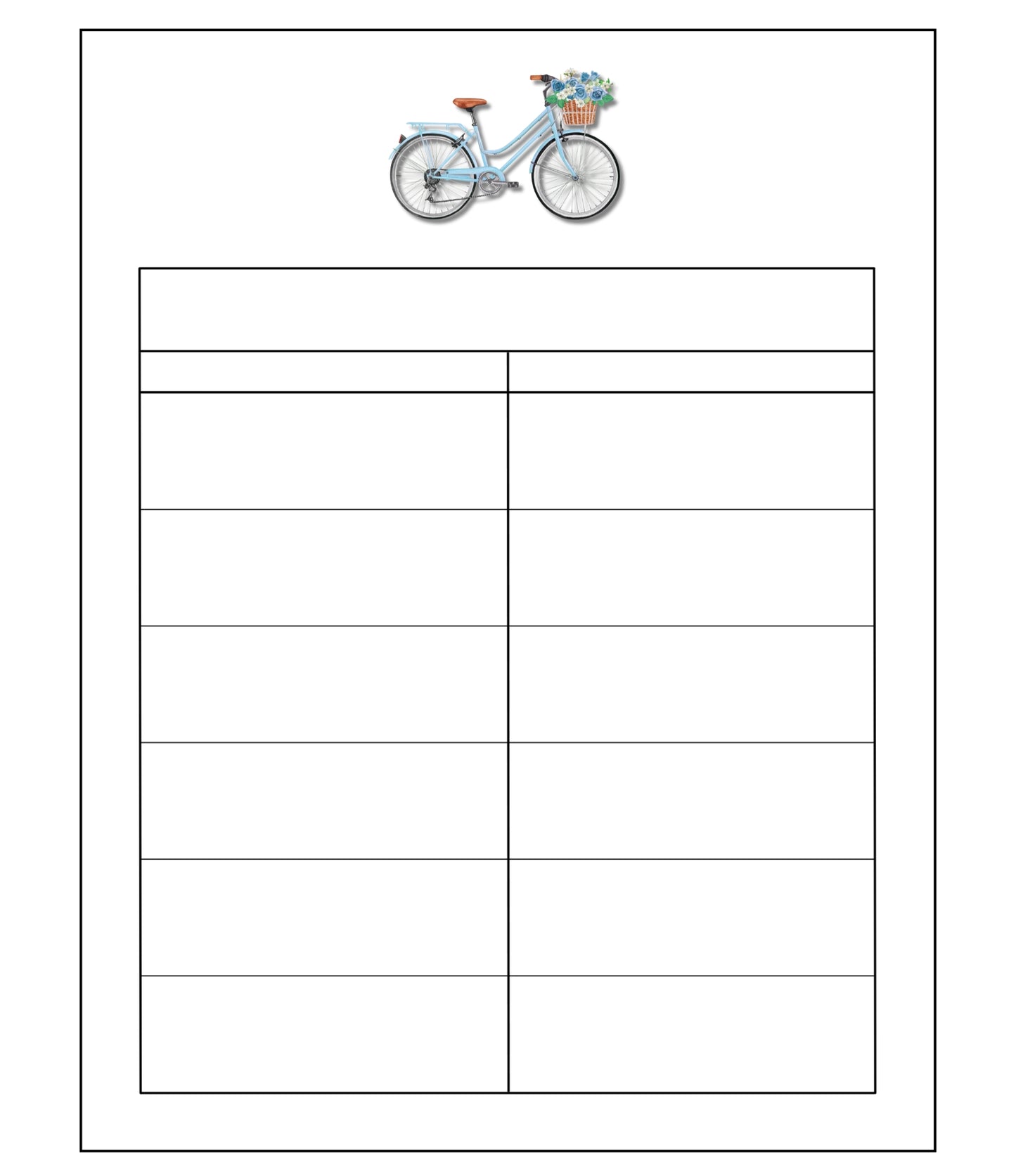 Bicycle Themed Journal Pages and Affirmation cards