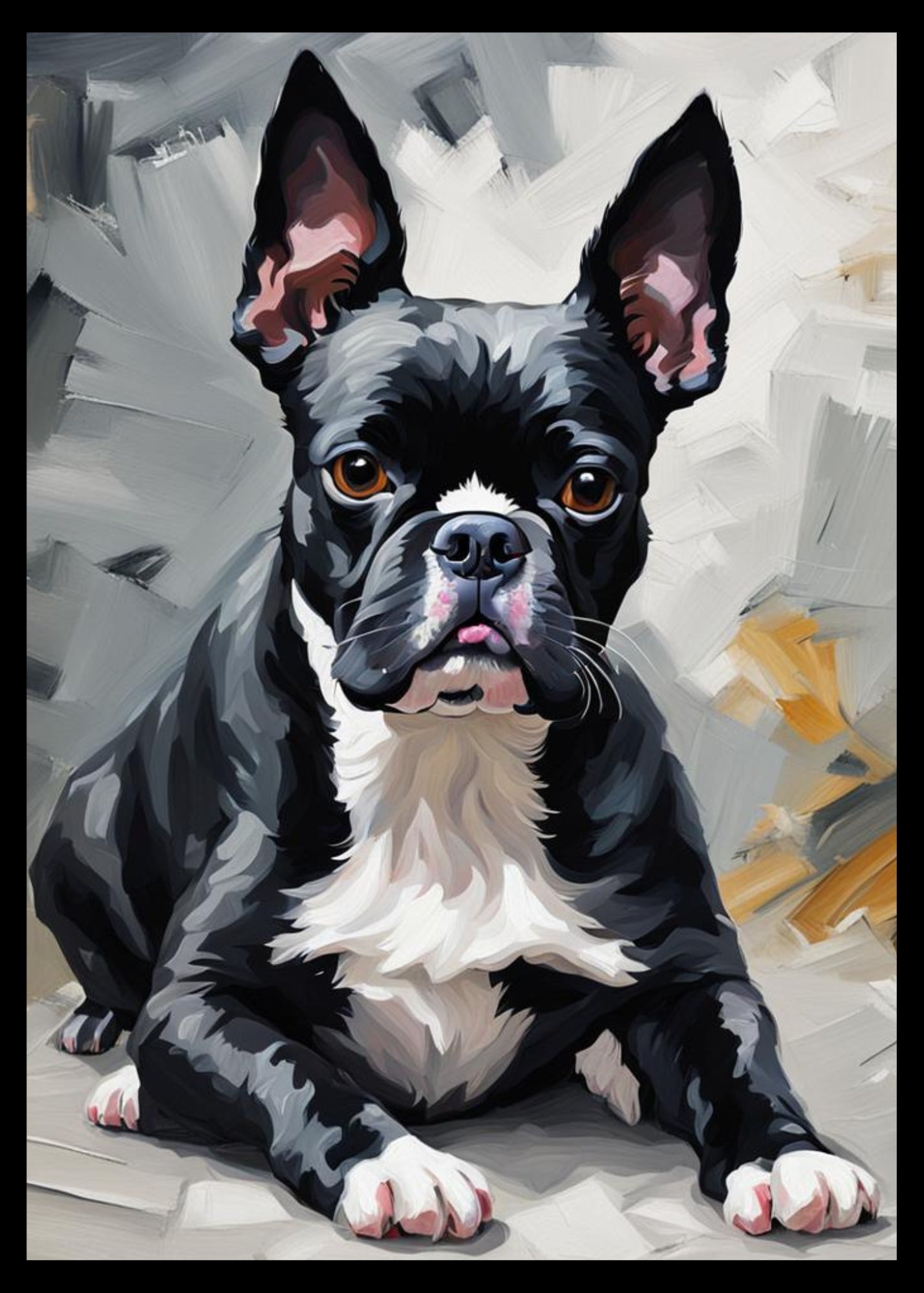 Black and white Boston Terrier