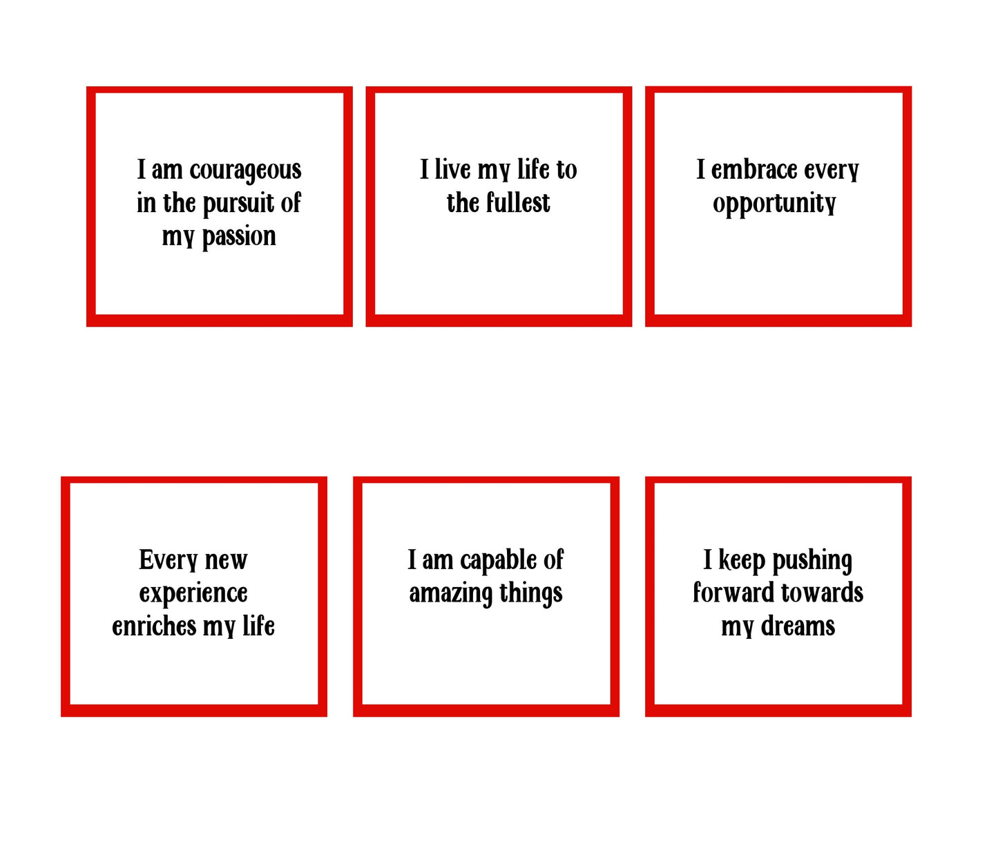 Bucket List Journal and Affirmation Cards