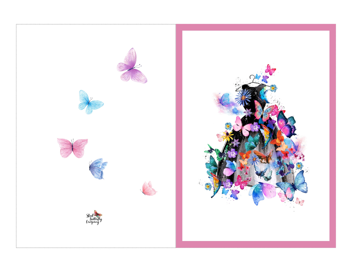 Butterfly Dress Printable Greeting Card