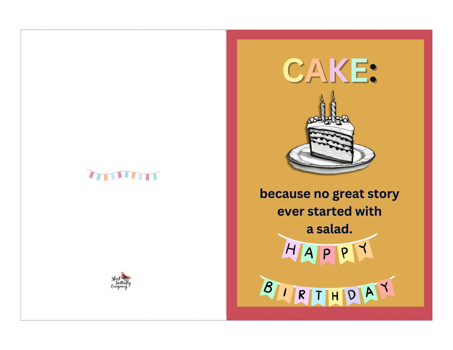 CAKE Happy Birthday Printable Card