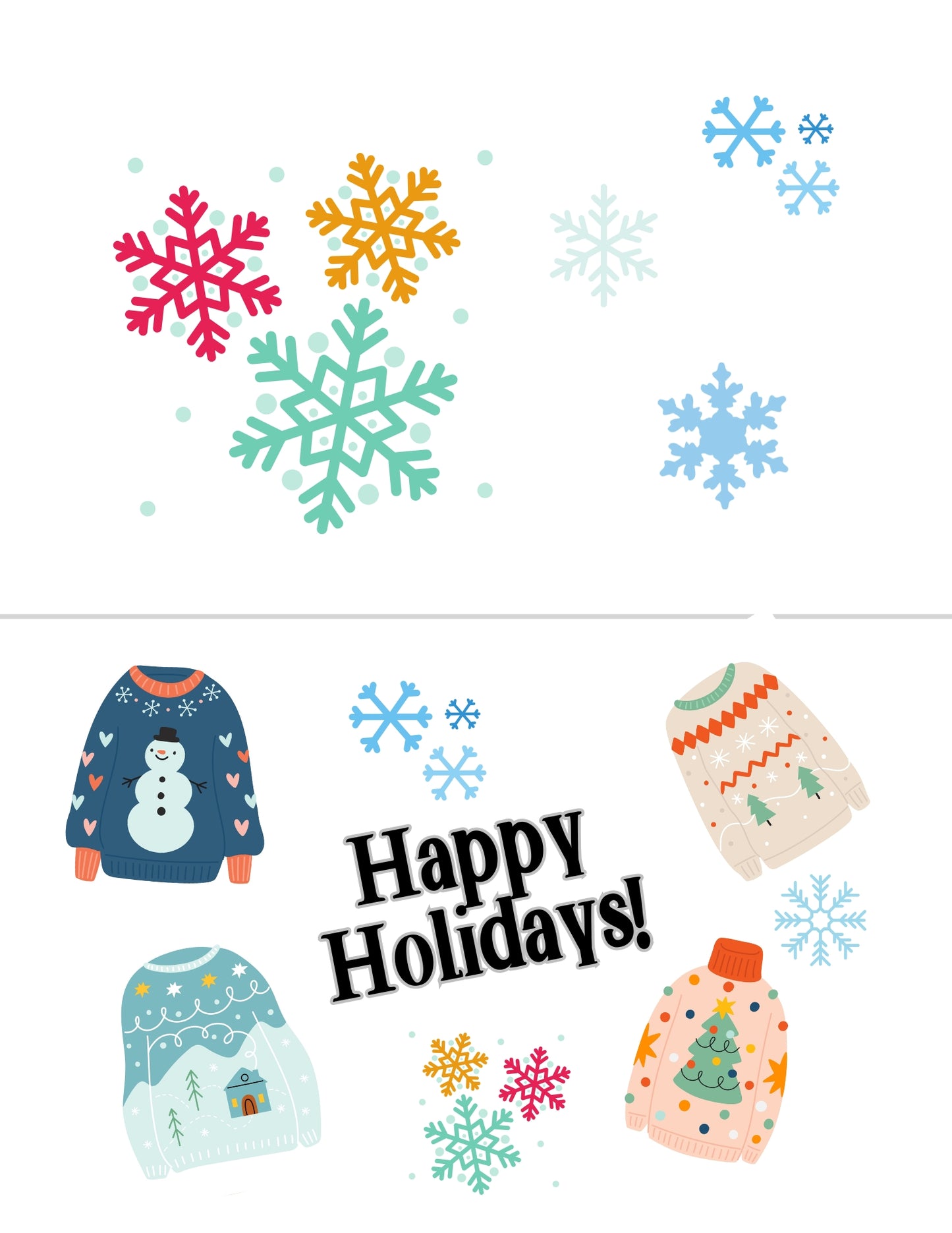 Christmas Sweater Printable Cards Set of 3