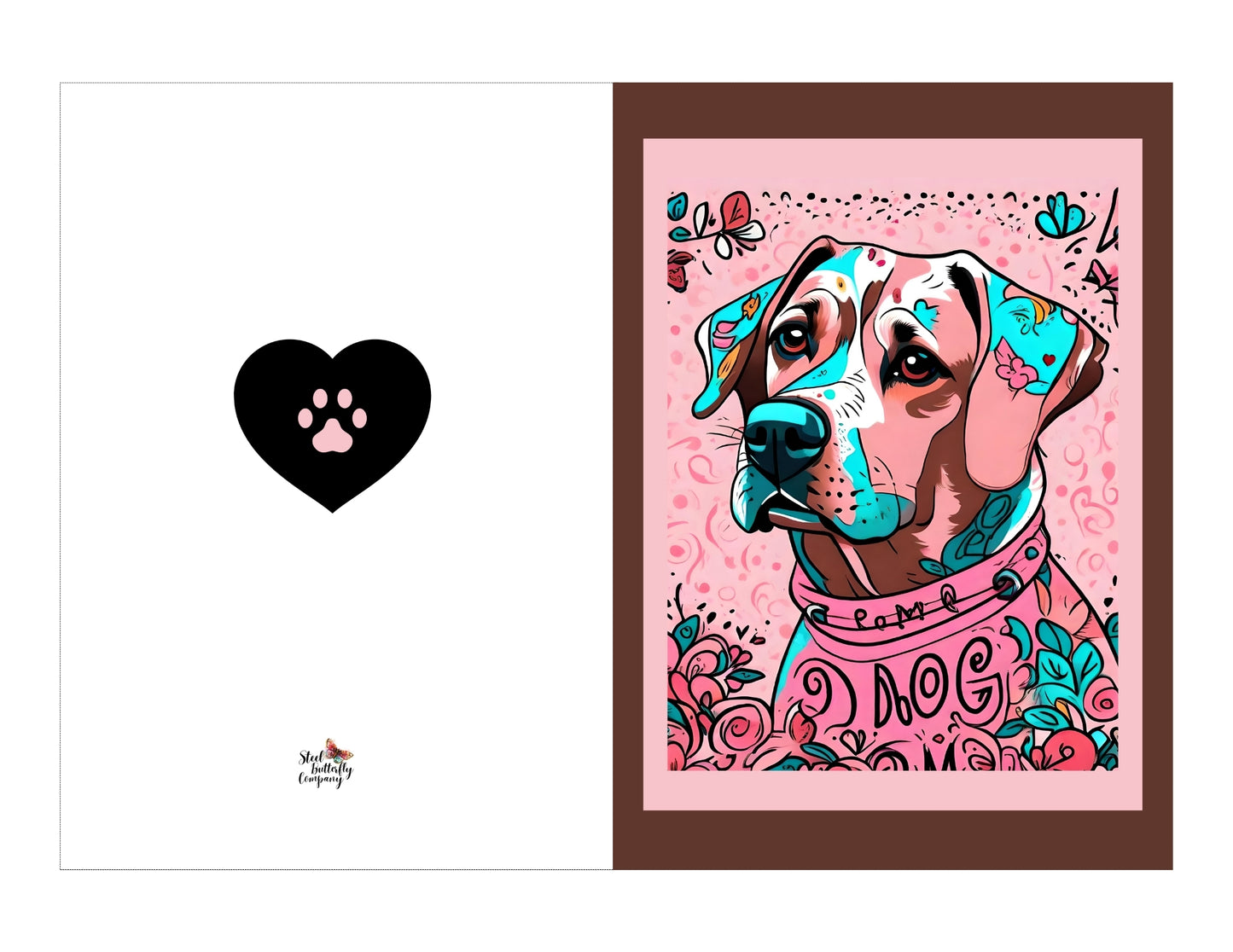 Dog With Flowers Printable Card