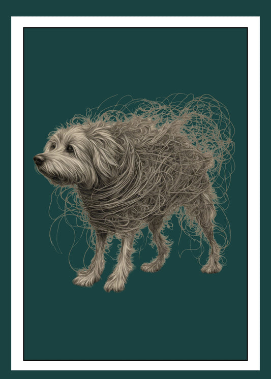 Hairy Dog Printable Greeting Card