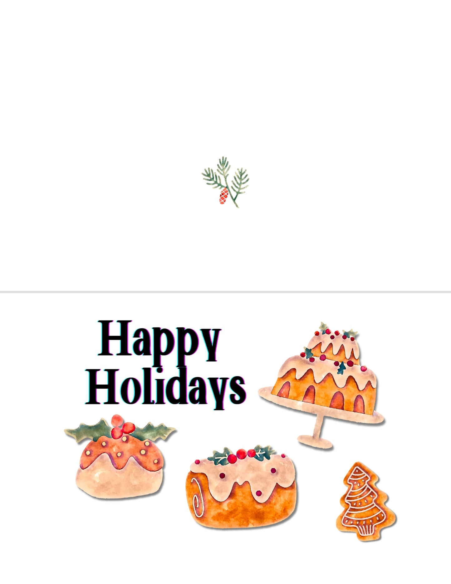 Gingerbread Printable Cards Set of 3