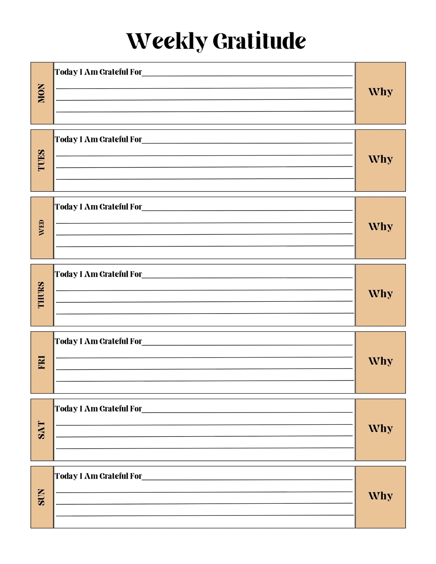 Gratitude Printable Journal and Workbook