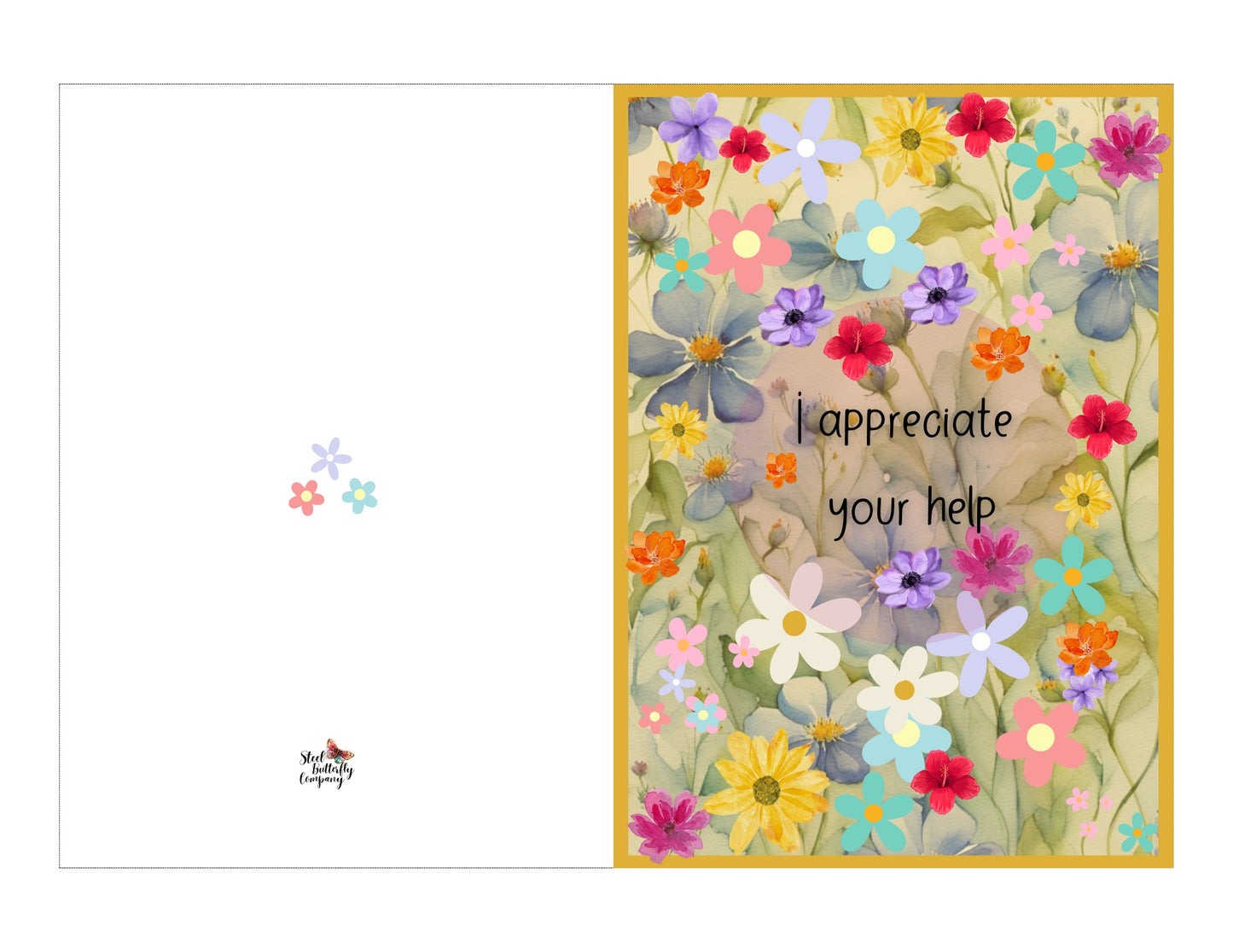 I Appreciate Your Help Printable Card