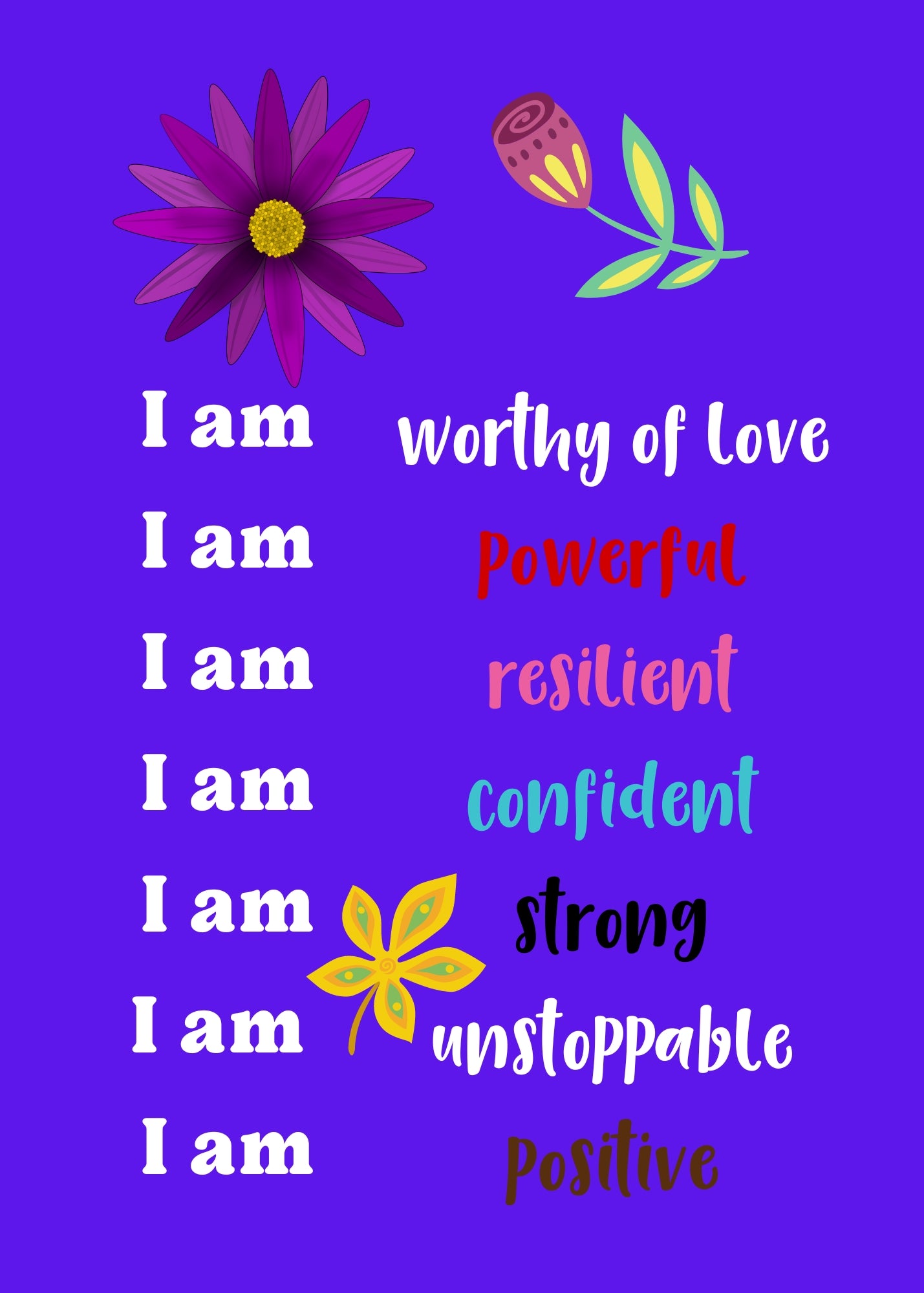 I AM Affirmations Printable Posters