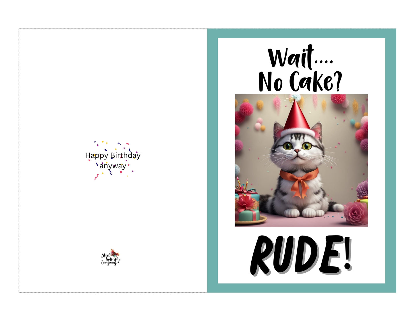 No Cake Printable Card