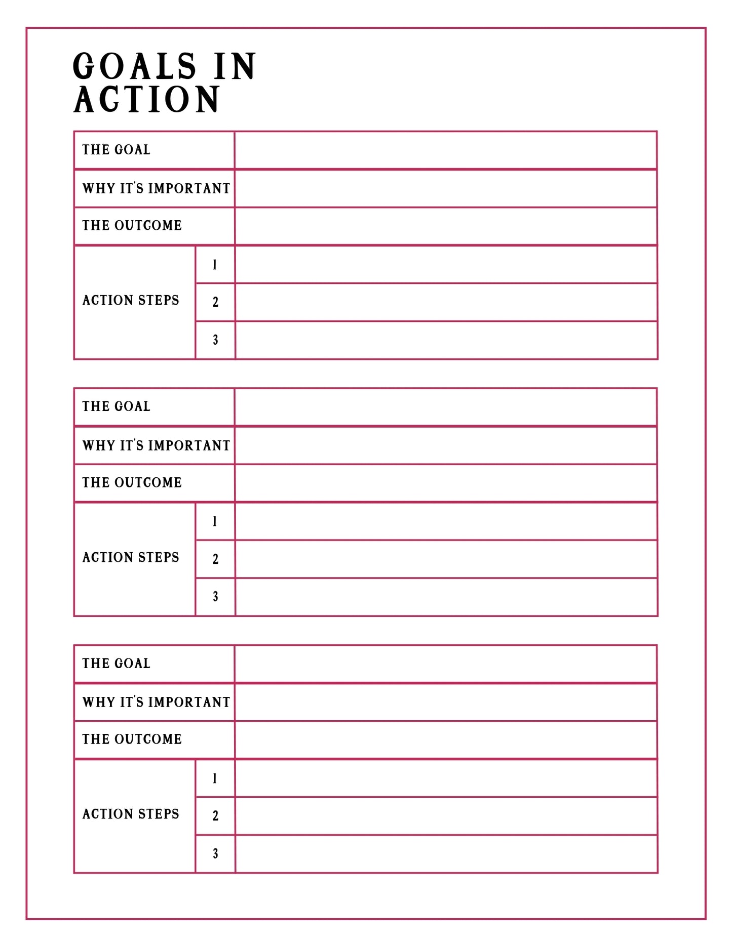 My Productivity Printable Planner