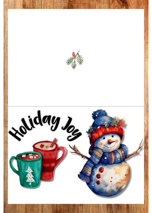 Christmas Snowman Printable Cards Set of 3