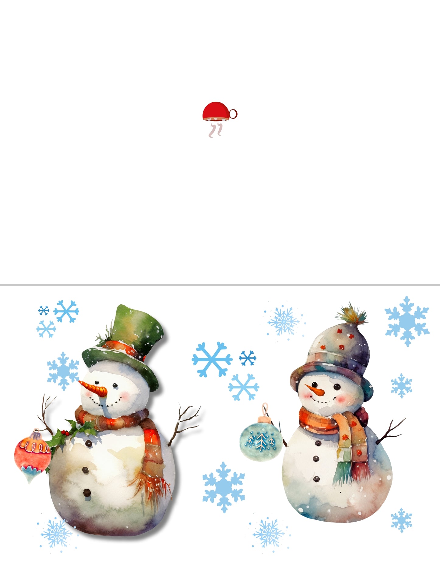 Christmas Snowman Printable Cards Set of 3