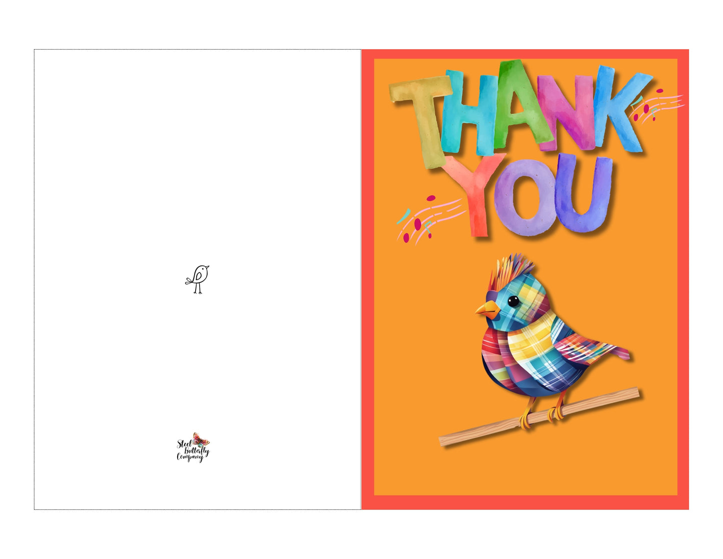 Thank You Bird Printable Card