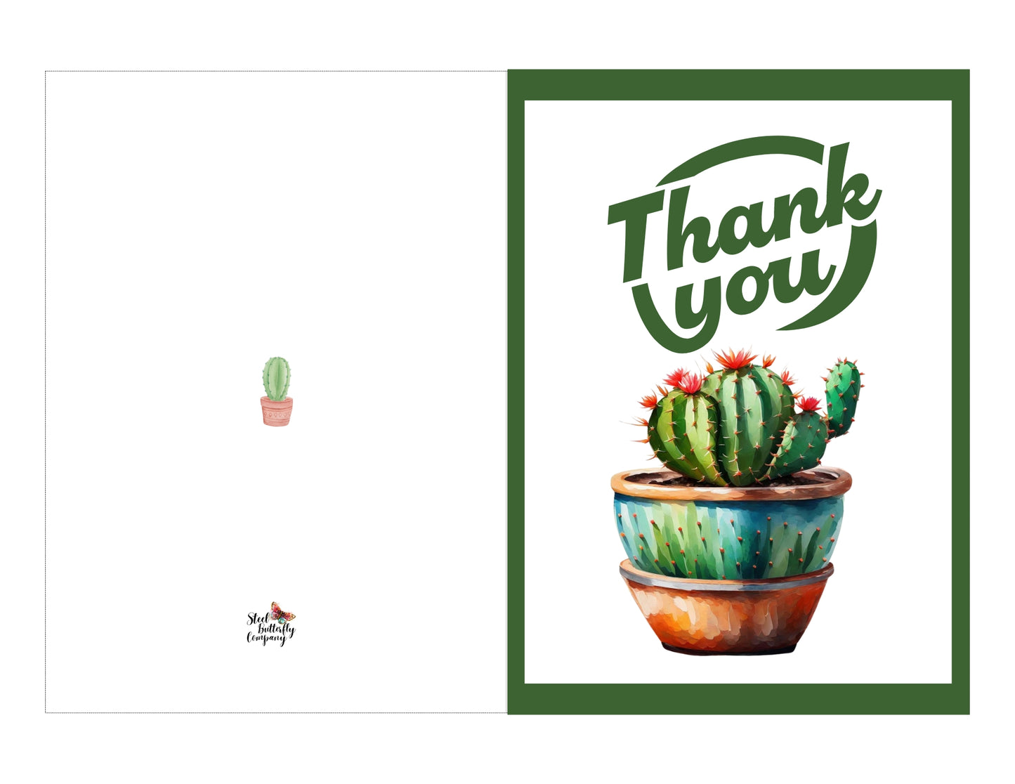 Thank You Cactus Printable Card