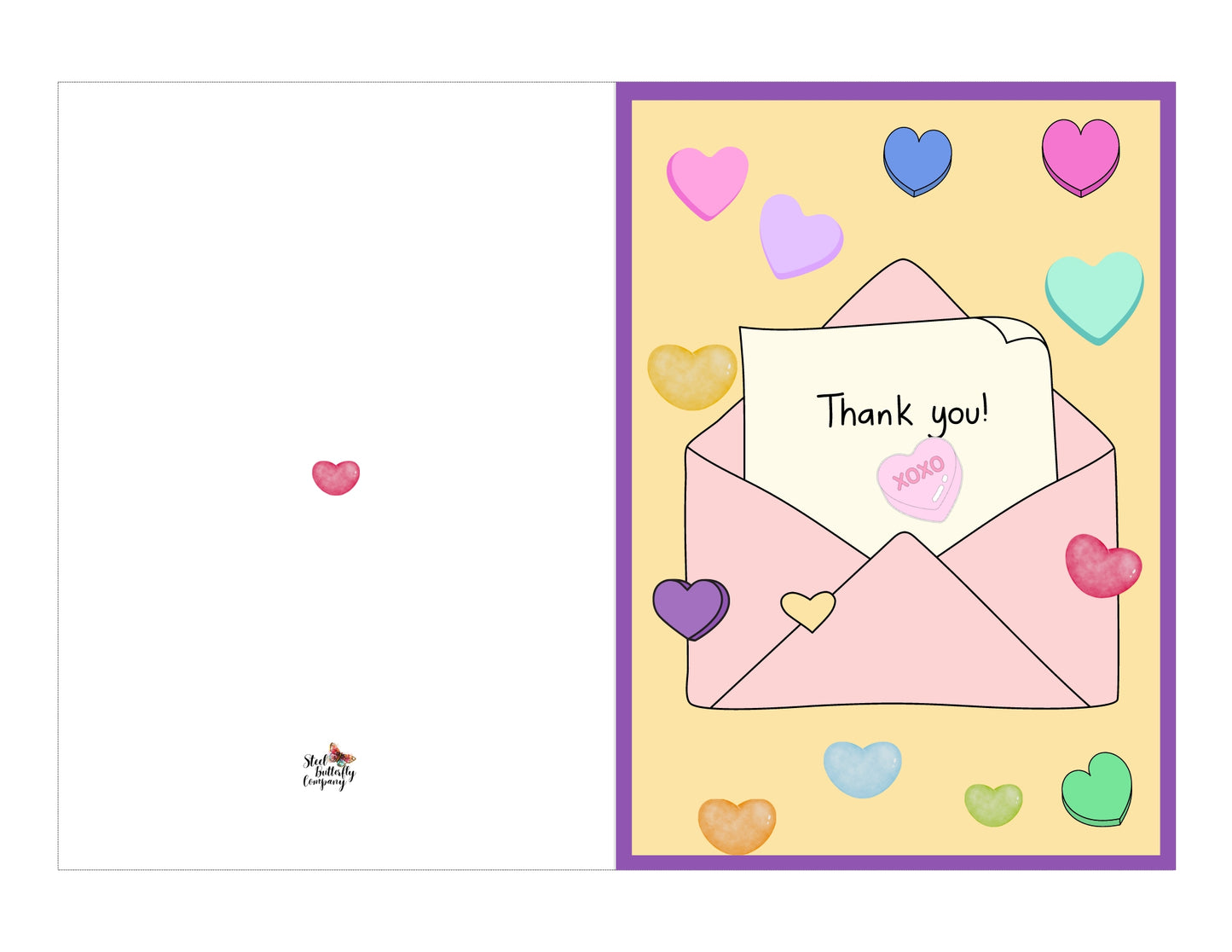 Thank You Candy Hearts Printable Card