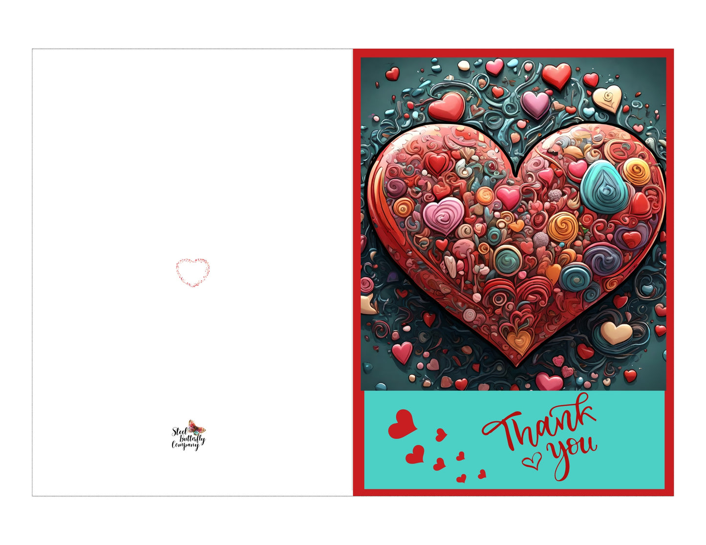 Thank You Hearts Printable Card