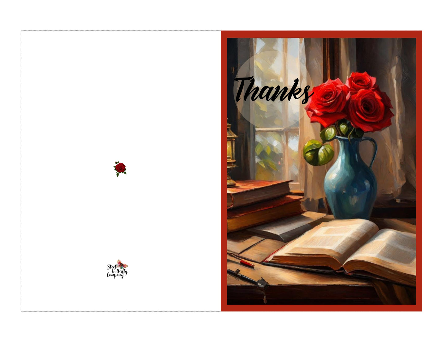 Thanks Rose Printable Card