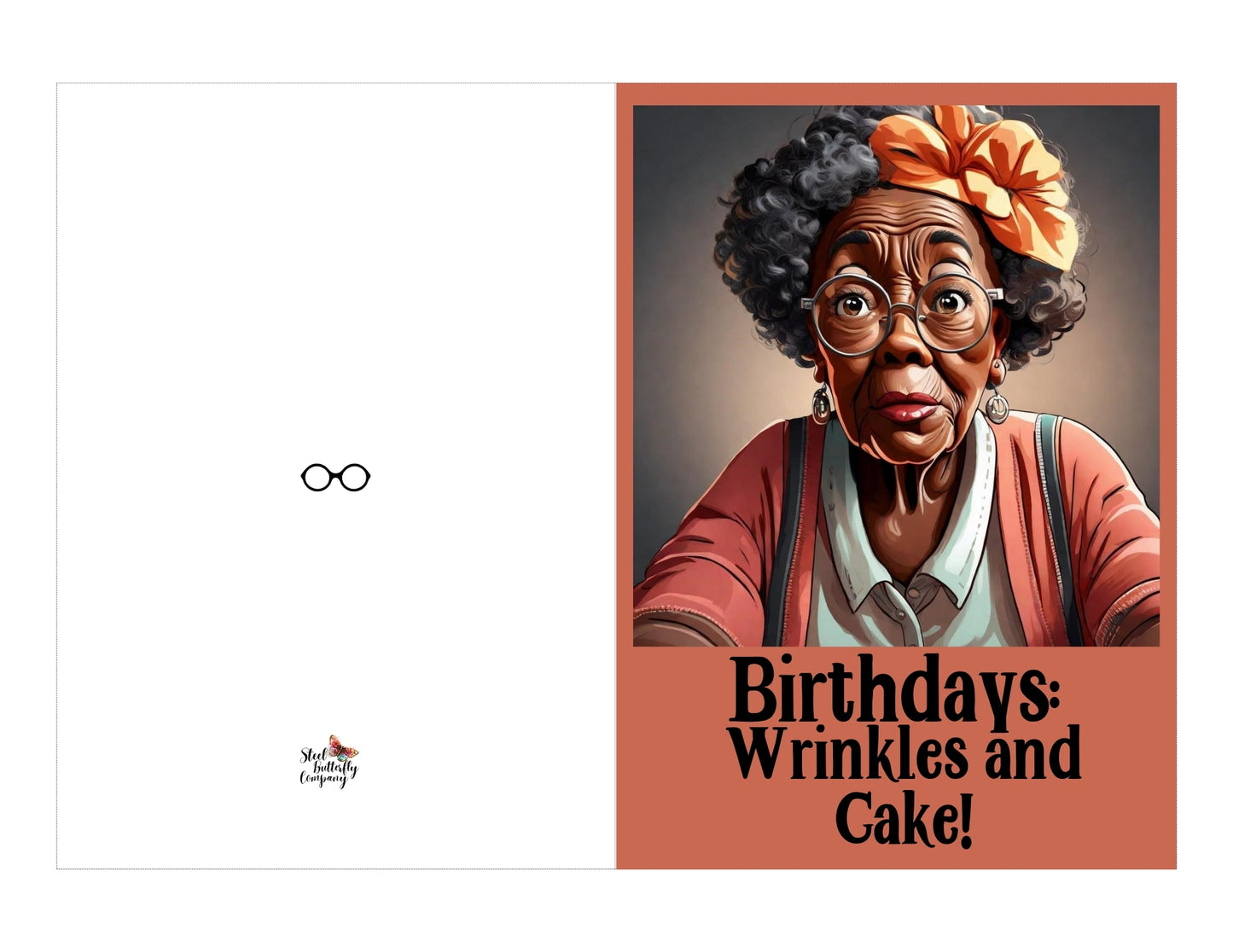 Wrinkles and Cake Printable Birthday Card